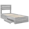 vidaXL Bed Frame Grey Sonoma and Silver 75 x 190 cm Engineered Wood