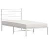 vidaXL Metal Bed Frame without Mattress with Headboard White 90x190cm
