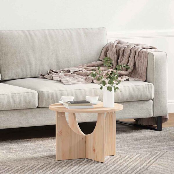 vidaXL Coffee Table Natural 50 x 50 x 35 cm Solid pine wood