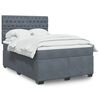 vidaXL Box Spring Bed with Mattress Dark Grey 140x190 cm Velvet