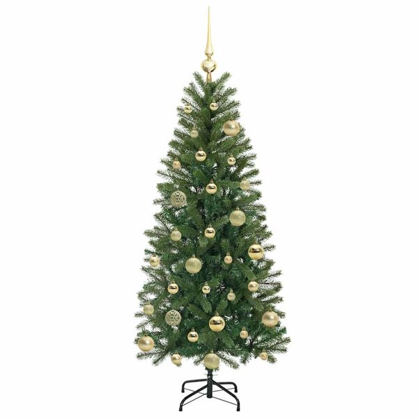 vidaXL Artificial Christmas Tree with 150 LEDs Green 120 cm PE and PVC