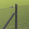 vidaXL Fence Post Grey 10 x 1.4 m (12 x 12 mm mesh) Steel and PVC