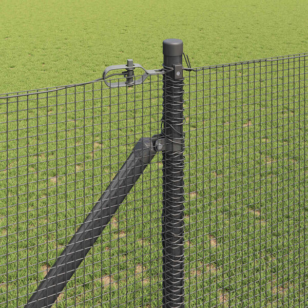 vidaXL Fence Post Grey 10 x 1.4 m (12 x 12 mm mesh) Steel and PVC