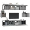 vidaXL 6 Piece TV Cabinet Set Grey Sonoma Engineered Wood