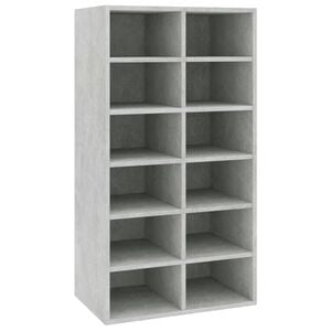 vidaXL Shoe Rack Concrete Grey 54x34x100.5 cm Engineered Wood