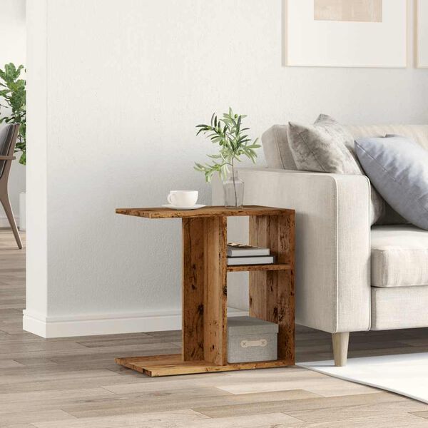 vidaXL Side Table Old Wood 50x30x50 cm Engineered Wood