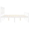 vidaXL Senior Bed without Mattress White Super King Size Solid Wood