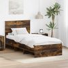 vidaXL Bed Frame with Headboard Smoked Oak 90 x 200 cm Engineered Wood
