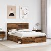 vidaXL Bed Frame with Headboard Old Wood 150 x 200 cm Solid Pine Wood