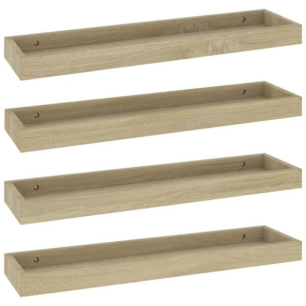 vidaXL Loggia Wall Shelves 4 pcs Oak 60x15x4 cm MDF