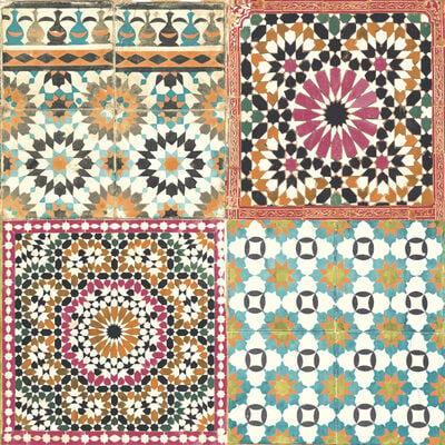 DUTCH WALLCOVERINGS Wallpaper Moroccan Tiles Multicolour