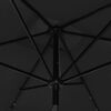 vidaXL Garden Parasol with LEDs and Steel Pole Black 2x3 m