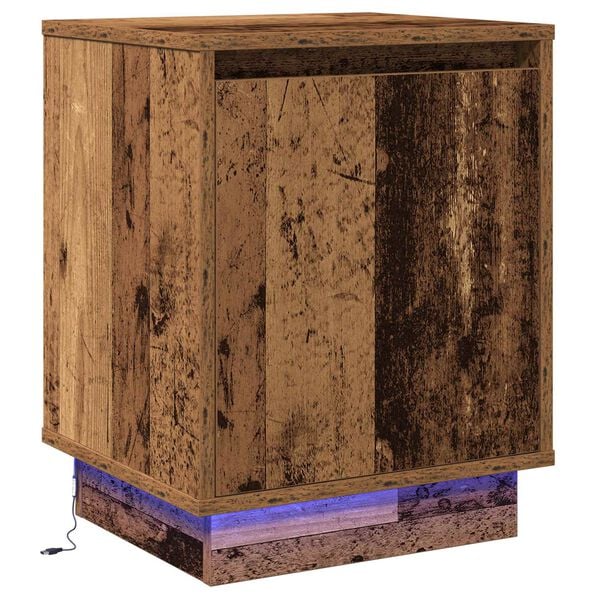 vidaXL Bedside Cabinet Old Wood 39 x 34.5 x 50 cm Engineered wood