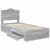 vidaXL Bed Frame with Drawer Grey Sonoma 90 x 190 cm Engineered Wood