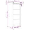 vidaXL Sliding Door Natural 86 x 198.5 cm Solid Pine Wood and Glass