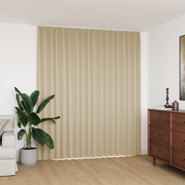 vidaXL Blackout Curtain with Hooks Beige 290x245 cm