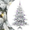 vidaXL Artificial Hinged Christmas Tree Green and white 150 cm PVC