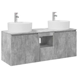 vidaXL Bathroom Cabinet Set 3 pcs Concrete Grey 49.5 x 44.5 x 65 cm
