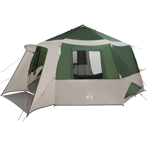 vidaXL Cabin Tent with Roof Green and Grey 500 x 500 x 294 cm