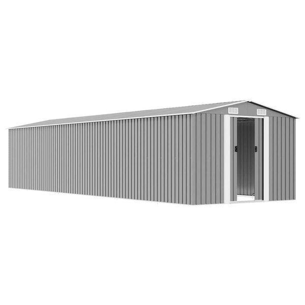 vidaXL Garden Shed Grey 257x990x181 cm Galvanised steel