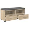 vidaXL Hall Bench with Cushion with Drawer Sonoma Oak 100 x 38 x 46 cm