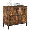 vidaXL Bedside Table Smoked oak 63.5 x 36 x 61 cm Engineered wood