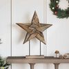 vidaXL Christmas Star Brown 59.5 x 18 x 74 cm Solid Teak Wood