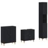 vidaXL 3 Piece Bathroom Cabinet Set ALKMAAR Black Engineered Wood
