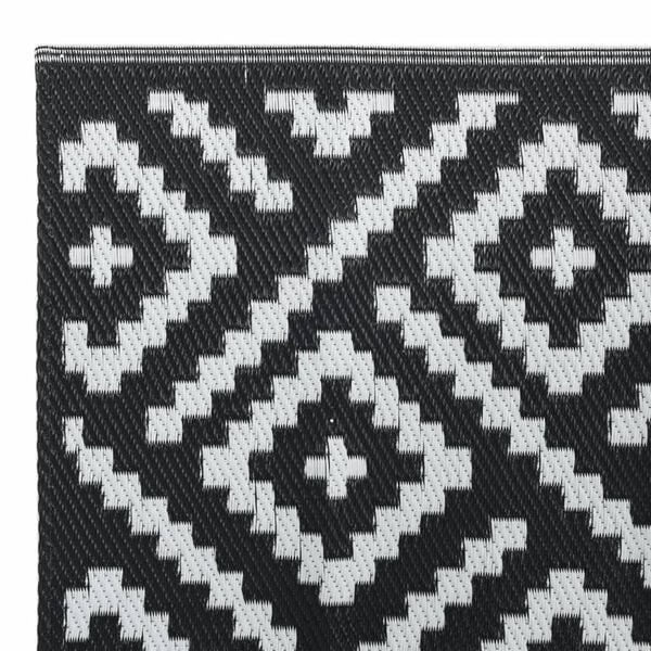vidaXL Outdoor Carpet ARAKIL White and Black 140x200 cm PP