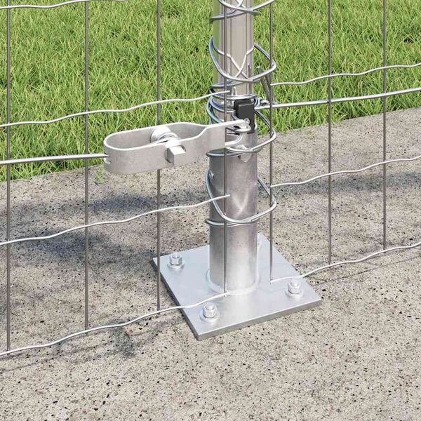 vidaXL Fence with Post Silver 1 x 10 m Steel