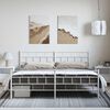 vidaXL Metal Bed Frame without Mattress with Footboard White 183x213cm