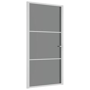 vidaXL Interior Door 102.5x201.5 cm White ESG Glass and Aluminium