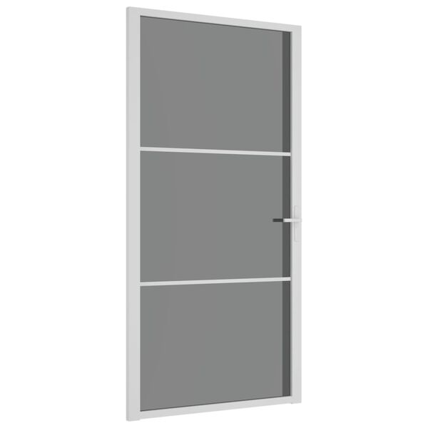 vidaXL Interior Door 102.5x201.5 cm White ESG Glass and Aluminium