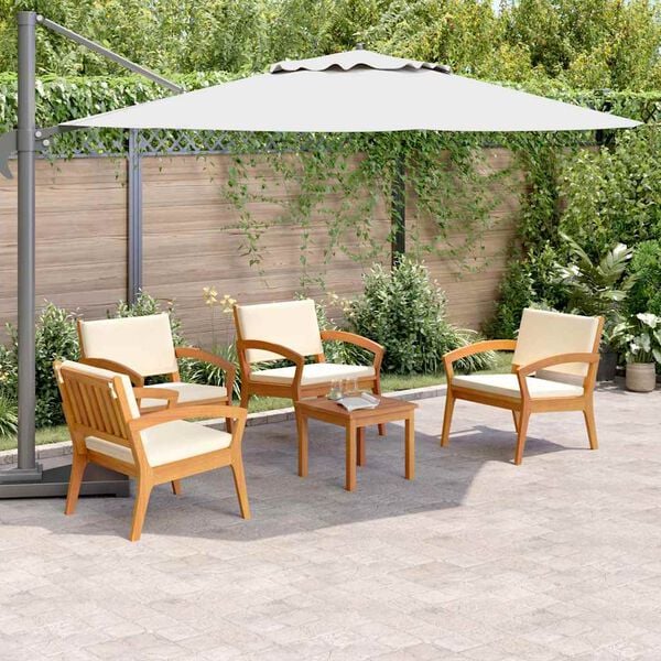 vidaXL Bistro Set 5 pcs Brown 59.5 x 70.5 x 72.5 cm Polyester