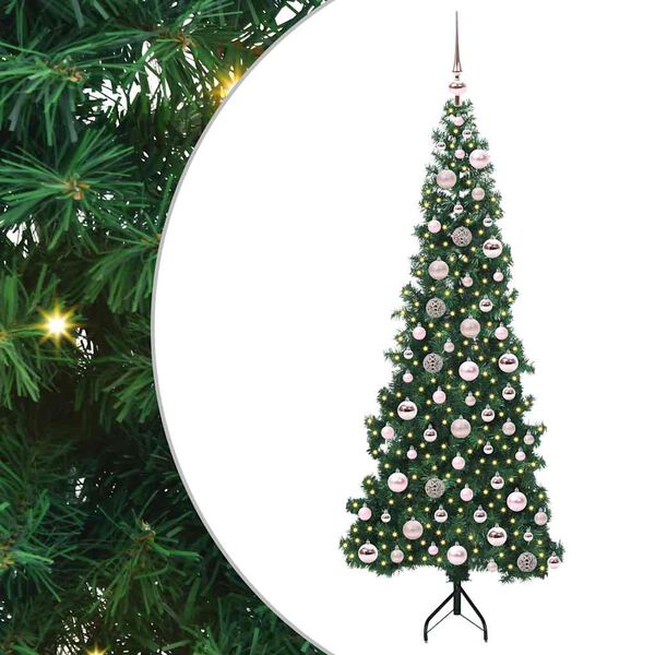 vidaXL Corner Artificial Christmas Tree Green 180 cm PVC and Metal