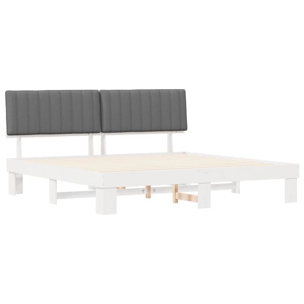 vidaXL Bed Frame with Upholstered Headboard Light Grey 200 x 200 cm
