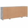 vidaXL Sideboard with LED Lights Concrete Grey 163x37x67 cm