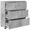 vidaXL Storage Cabinet Concrete Grey 80 x 31 x 81 cm Engineered Wood