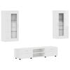 vidaXL TV Cabinet Set FLORIN 3 pcs High Gloss White Engineered Wood