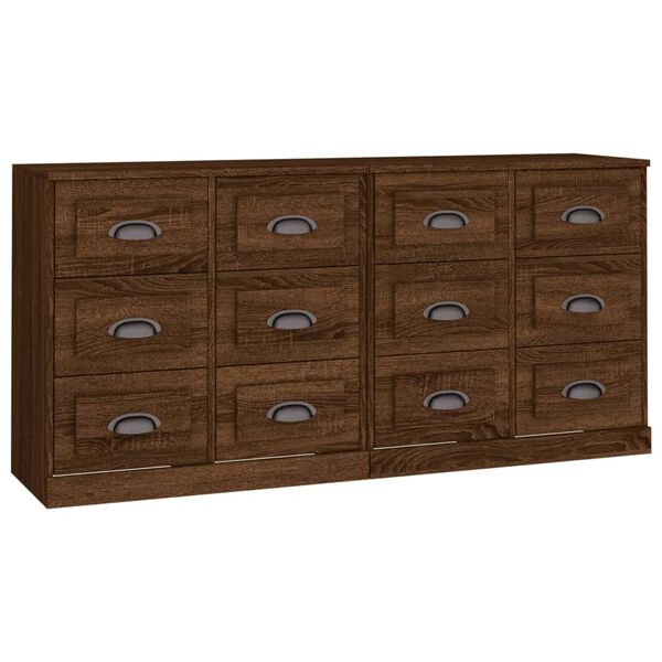 vidaXL Sideboards 2 pcs Brown Oak Engineered Wood