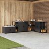 vidaXL Kitchen Storage with Shelf Black 30 x 50 x 92 cm Steel