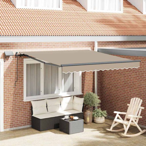 vidaXL Retractable Awning Manual Beige 300 x 250 cm Fabric