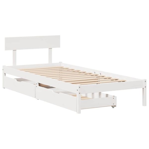 vidaXL Bed Frame without Mattress White 90x200 cm Solid Wood Pine