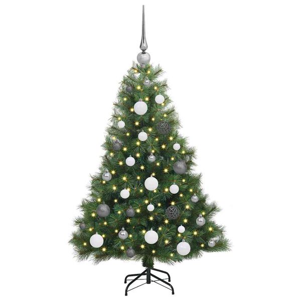 vidaXL Artificial Christmas Tree with 150 LEDs Green 120 cm PE and PVC