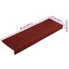 vidaXL Stair Mats Self-adhesive 20 pcs 65x21x4 cm Bordeaux Red Rectangular Edge