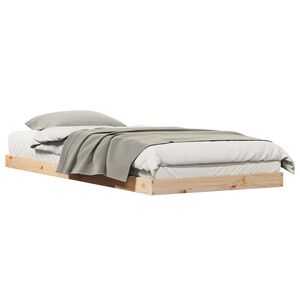 vidaXL Floor Bed Frame Natural 223.5 x 104 x 9 cm Solid Pine Wood