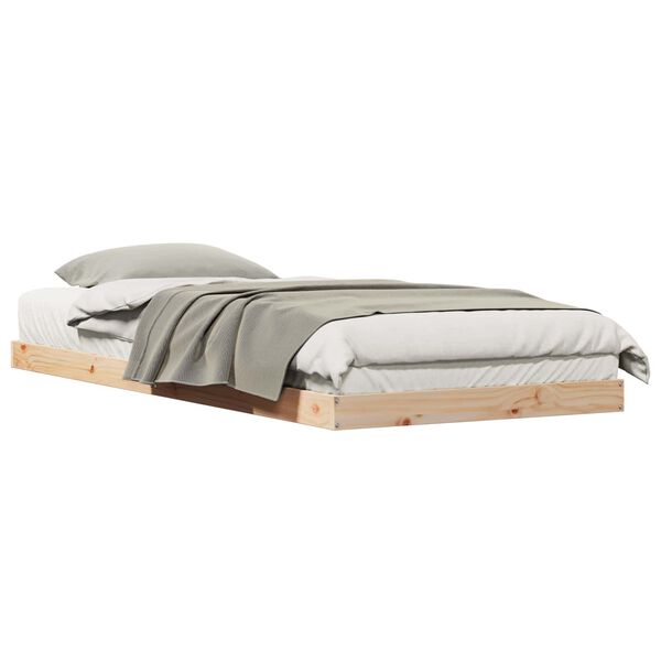 vidaXL Floor Bed Frame Natural 223.5 x 104 x 9 cm Solid Pine Wood