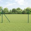 vidaXL Fence with Post Green 1.2 x 25 m Steel