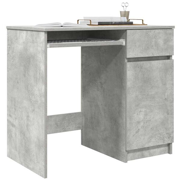 vidaXL Desk Concrete Grey 86x49x76 cm Engineered Wood