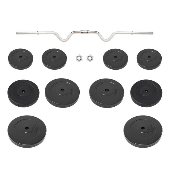 vidaXL Curl Barbell with Plates 90 kg